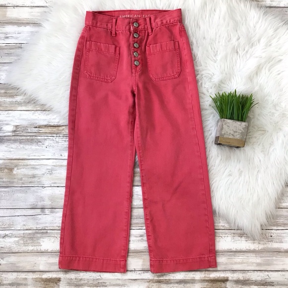 American Eagle Outfitters Denim - America Eagle Pink Wide Leg Crop Jeans